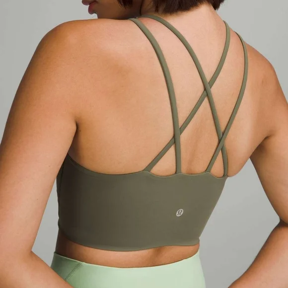 Lululemon Like a Cloud High-Neck Longline Bra Dark Green A/B Cup Size 4 - Picture 2 of 4